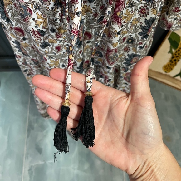 Anthropologie Boemo Maxi Ruffle Tiered Long Sleeve Dress - Sz LP 🧡🎀 - Picture 4 of 14